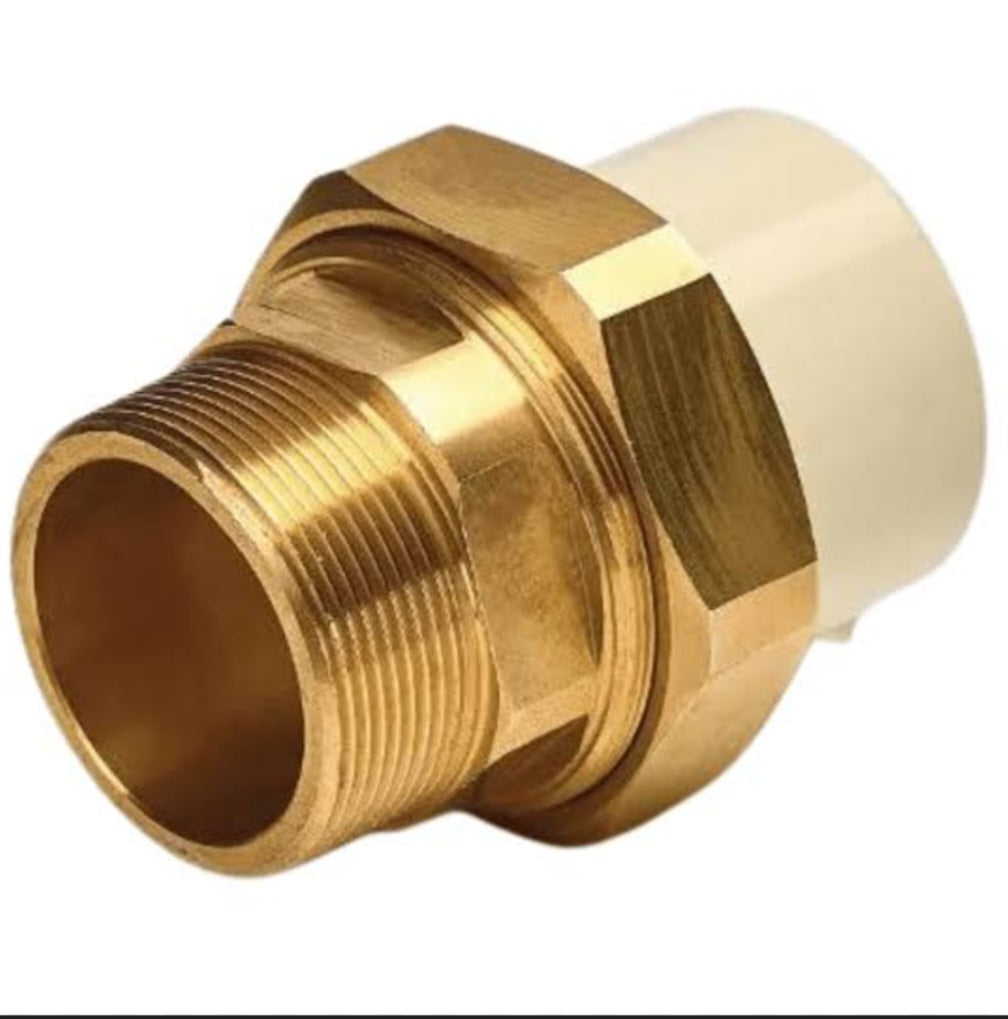 MALE UNION BRASS THD x SOC