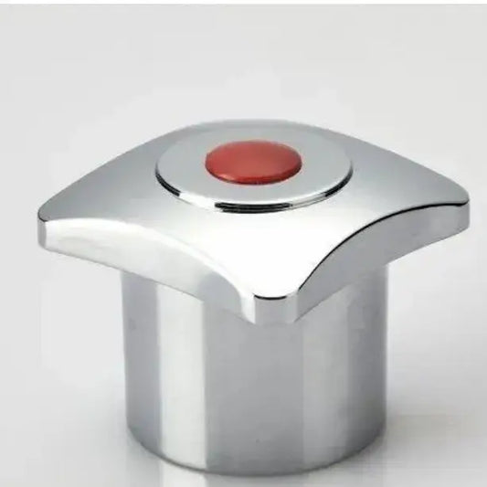 FANCY HANDLE (KNOB) WITH RED & BLUE PLASTICS BUTTON (SQUARE)