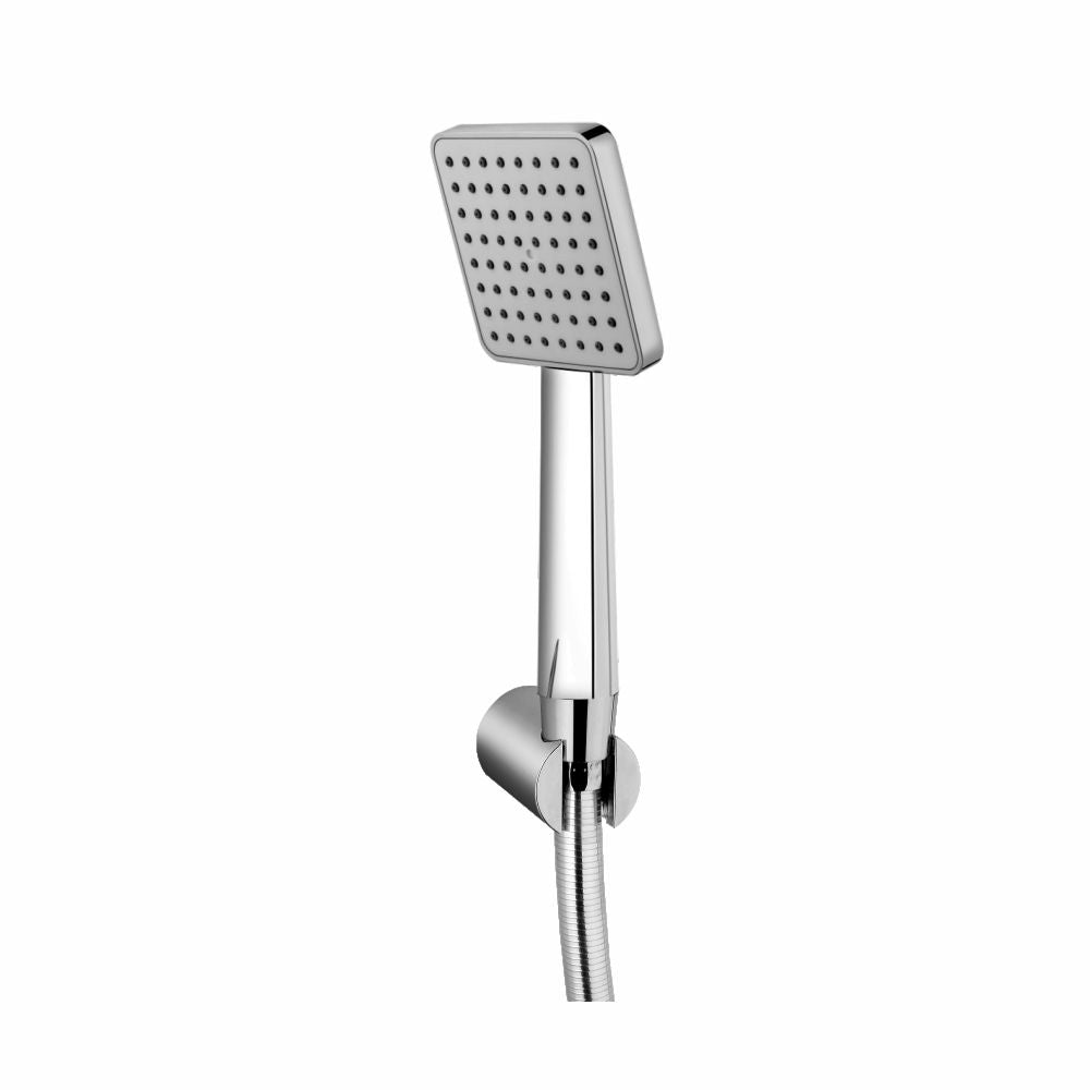 KUBIX 4×4 HAND SHOWER WITH FLEXIBLE HEAVY SHOWER TUBE (FULL CP) 1.5 MTR & ABS HOOK