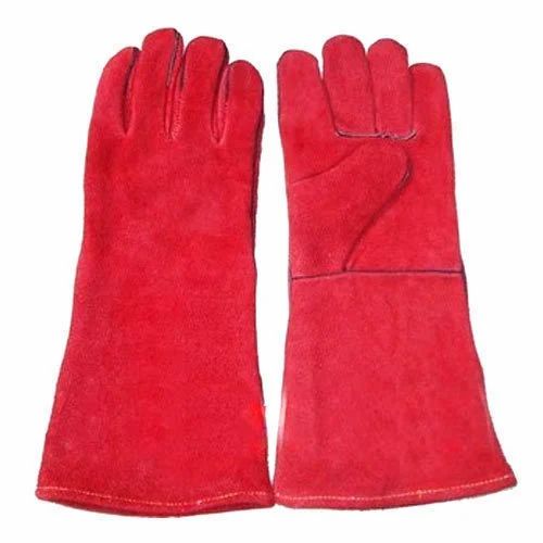 LEATHER RED WINTER GLOVES